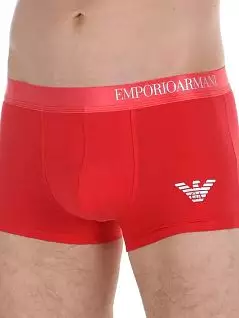 Яркие боксеры из эластичного хлопка красного цвета Emporio Armani RT46428